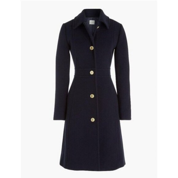 J.Crew Womens $298 Wool Blend Lady Coat Black Size 2 AT107